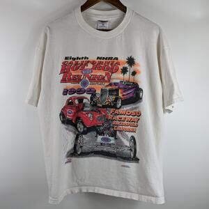 Vintage 1999 Mens Drag Racing L T-Shirt 8th NHRA Hot Rod Reunion California AAA